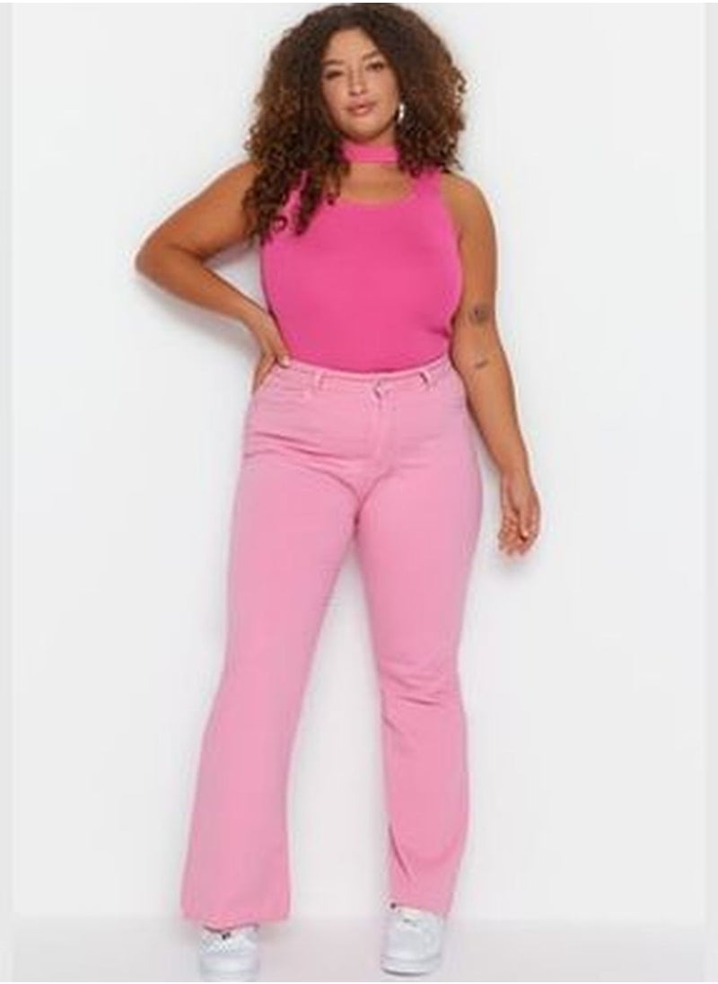 trendyol Pink Cutaway Spanish Fit Denim Jeans  - Image 1