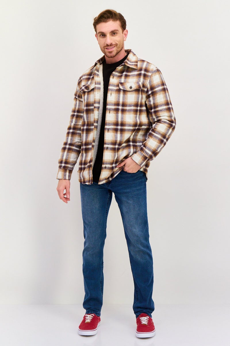 Rainforest Men Plaid jacket Shirt, Brown Combo  - Image 3