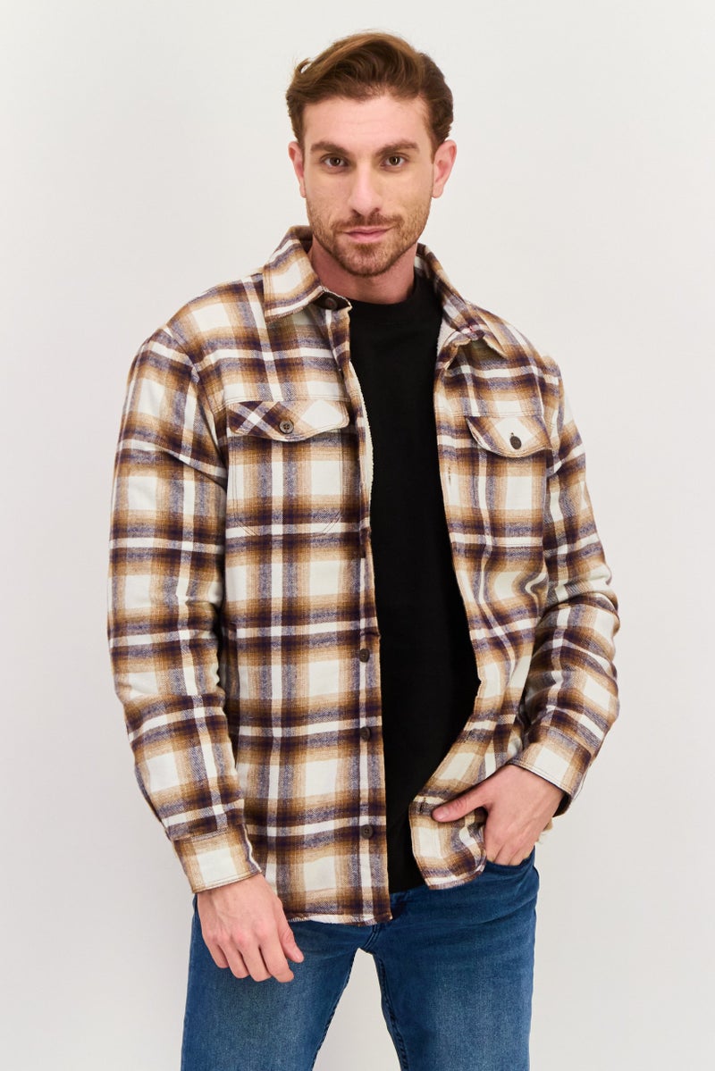 Rainforest Men Plaid jacket Shirt, Brown Combo  - Image 1