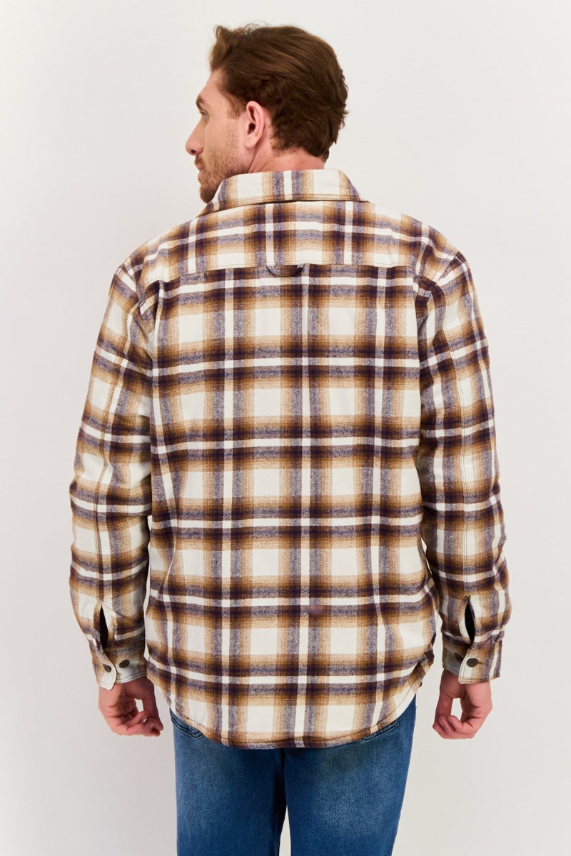 Rainforest Men Plaid jacket Shirt, Brown Combo  - Image 4