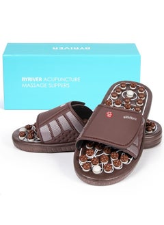 BYRIVER Plantar Fasciitis Relief Foot Massager, Acupressure Slippers Slides for Men Women, Reflexology Massage Flip Flops Shoes Sandals, Improve Circulation Relaxation Gifts for Mom dad (03S)  - Image 1