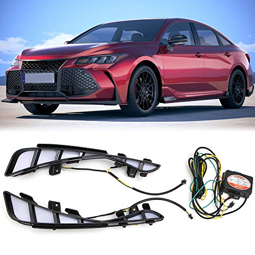 Dreamseek مصباح ضباب أمامي LED DRL لتعديل الصدام الأمامي لسيارة تويوتا أفالون 2019 2020 2021 2022 مع مصابيح تشغيل نهارية وإشارات انعطاف برتقالية - Image 4