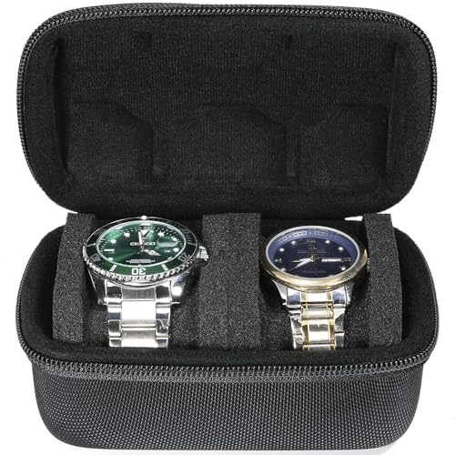 Zeinwap Travel Watch Case Organizer Watch Box with Zipper Heavy Duty Nylon Exterior, Travel Friendly Case Fits All Wristwatches & Smart Watches Up to 60MM Compatible for Apple Watches (2 Slot Zipper) - Image 5