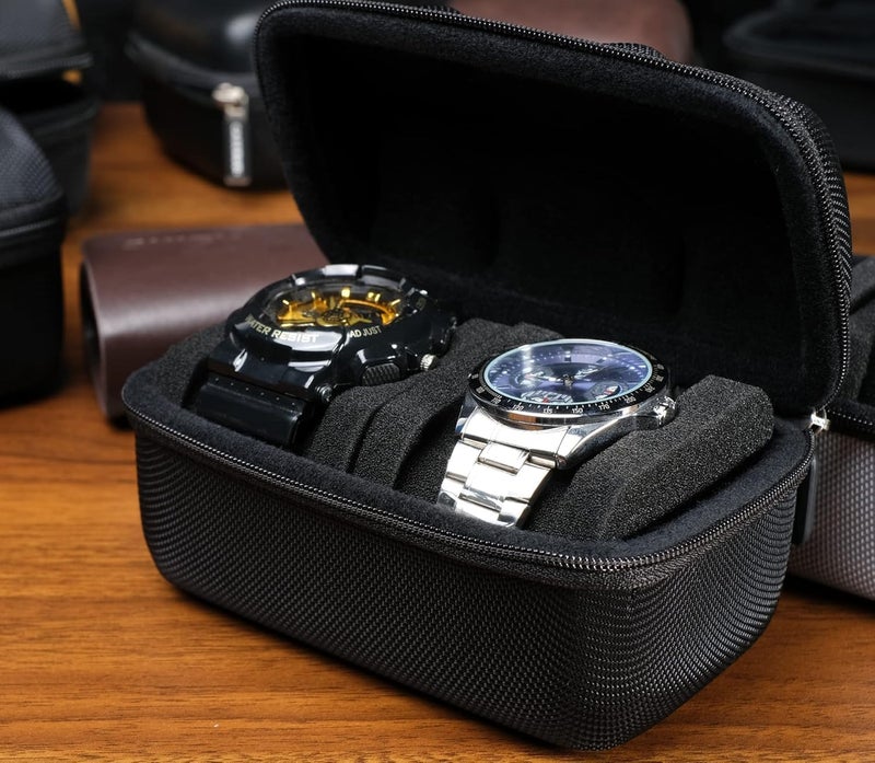 Zeinwap Travel Watch Case Organizer Watch Box with Zipper Heavy Duty Nylon Exterior, Travel Friendly Case Fits All Wristwatches & Smart Watches Up to 60MM Compatible for Apple Watches (2 Slot Zipper) - Image 3