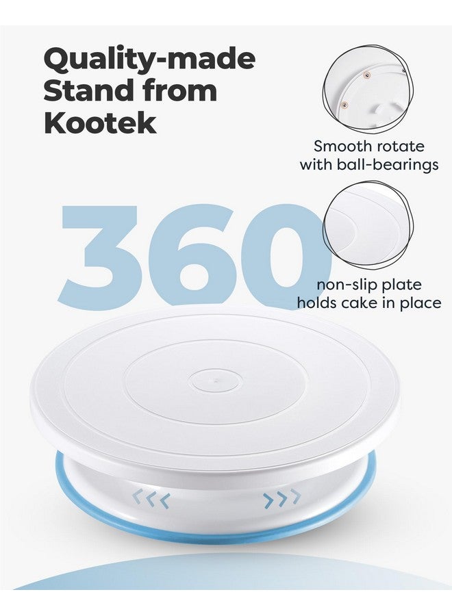 Kootek Kootek 71PCs Cake Decorating Supplies Kit with Revolving Cake Stand Turntable, 12 Numbered Icing Piping Tips, 2 Spatulas, 3 Icing Comb Scraper, 50+2 Piping Bags, and 1 Coupler for Baking - Image 4