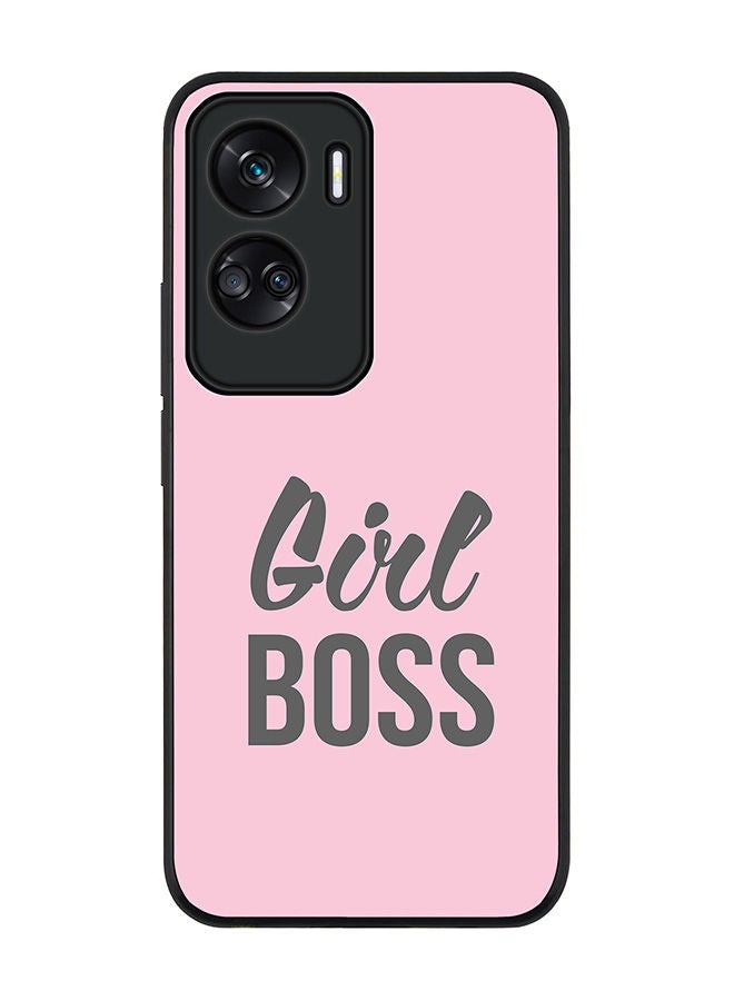 Stylizedd Rugged Black edge case for Honor 90 Lite  5G  Honor X50i 5G, Slim fit Soft Case Flexible Rubber Edges Anti Drop TPU Gel Thin Cover -  Girl Boss (Pink) - Image 1