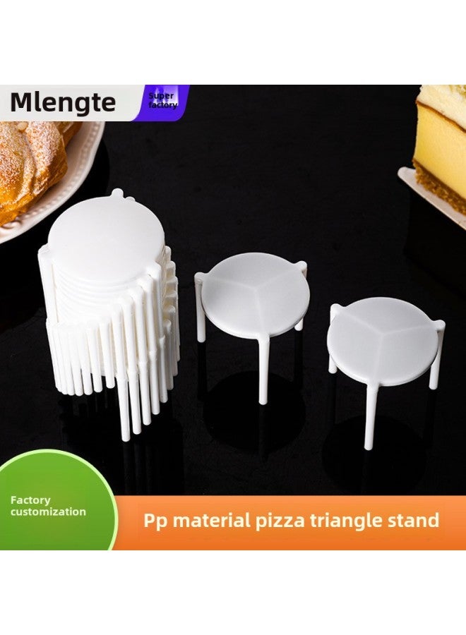 Pizza Pizza Triangle Bracket Fixed Support Takeaway Anti-sticking Tripod Bracket Disposable Food Plastic Stool-Specifications:3.8cm*4cm-Color:White Pizza Stand 100 Pcs/pack  - Image 1