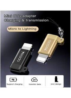 Yesido Yesido GS05 Connector Adapter Micro to Lightning Aluminum Alloy TPE Anti-lost Lanyard Mini OTG Adapter Charging Transmission - Black  - Image 3