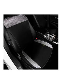 Bling Seat Covers for Women Girls Rhinestone Breathable Mesh Front Seat Covers Seat Protector Black Seat Covers with Shining Crystals -1Piece for 1 Front Seat, Universal Fit 95% Cars(White)