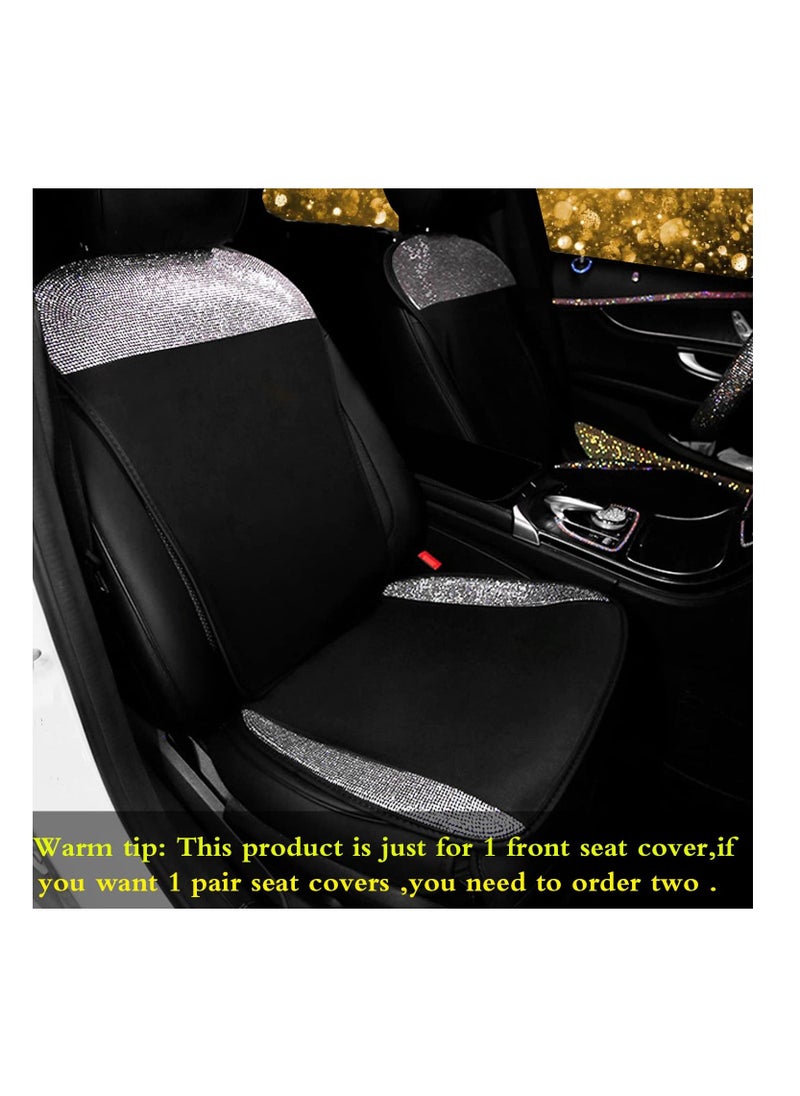 Generic - Bling Seat Covers for Women Girls Rhinestone Breathable Mesh Front Seat Covers Seat Protector Black Seat Covers with Shining Crystals -1Piece for 1 Front Seat, Universal Fit 95% Cars(White) - Image 1