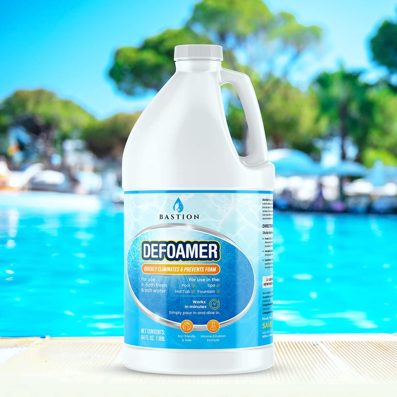 Bastion Hot Tub Defoamer - Pool, Fountain, & Spa - Antifoam Concentrate - Silicone Emulsion - Quickly Removes & Prevents Foam in Water - Eco Friendly & Safe Formula - No Harsh Chemicals - 1/2 Gallon (64 oz.) - Image 2