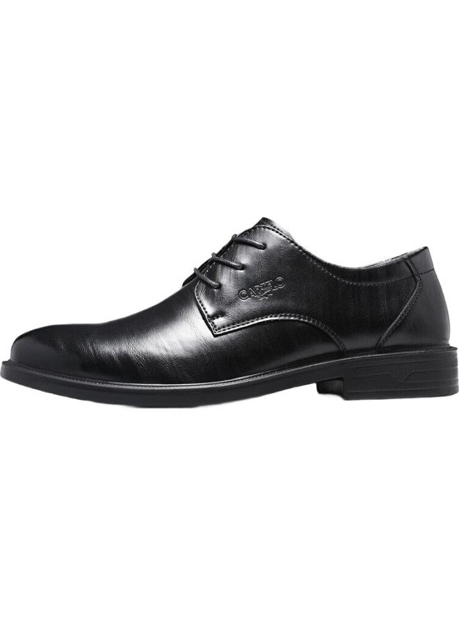 CARTELO Leather Shoes For Men, Cowhide Business Casual Soft-Soled Soft Leather Formal Derby Shoes, 6260 Black, Size 41 - Image 3