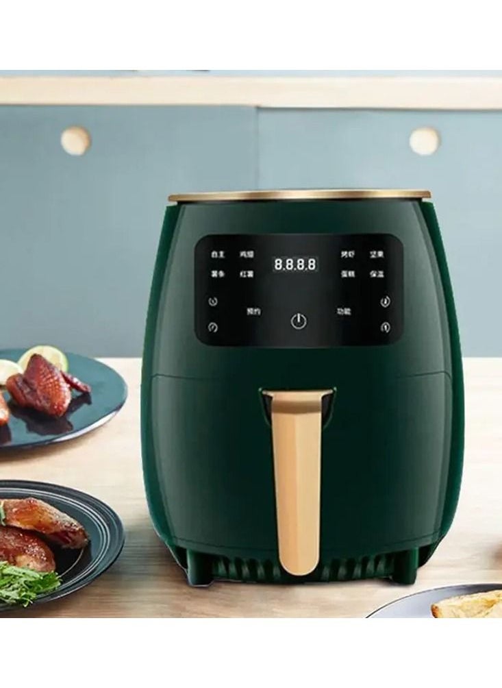 SILVER CREST Air Fryer, 6L Electric Hot Air Fryers Oilless Cooker, Digital LCD Touch Screen, Nonstick Basket Green  - Image 2