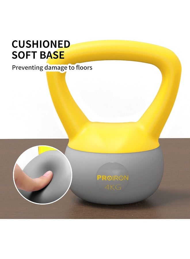 PROIRON Kettlebell PVC Soft Kettlebell Weights, Strength Training Kettlebells for Weightlifting, Conditioning, Strength & Core Training - 4KG - Image 2