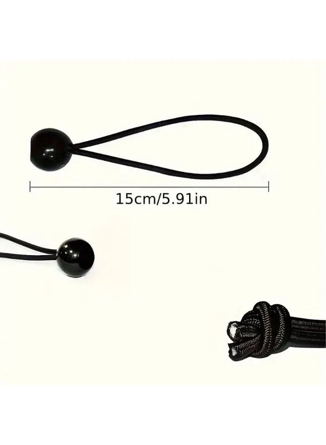 Black Leisure Style 10pcs Adjustable Elastic Rope With Plastic Balls Heavy Duty Camping Straps For Tent Storage Transport - Image 4