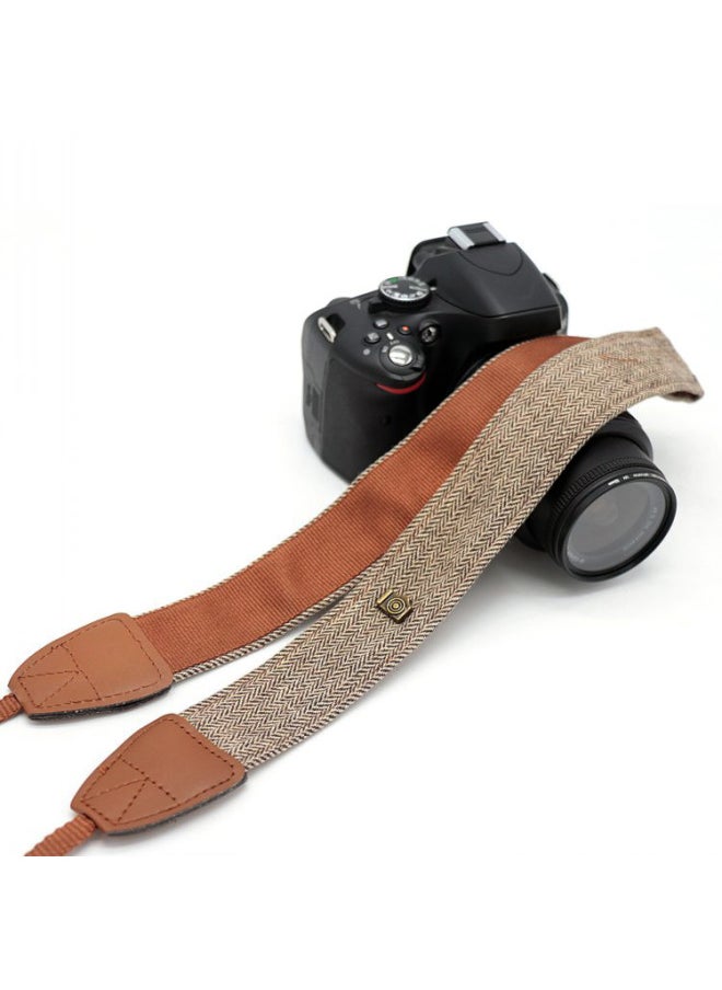 Generic Cotton Camera Strap SLR Camera Strap Decompression Retro Micro Single Photography Shoulder Strap Lanyard-Body Color:208 Shoulder Strap  - Image 2