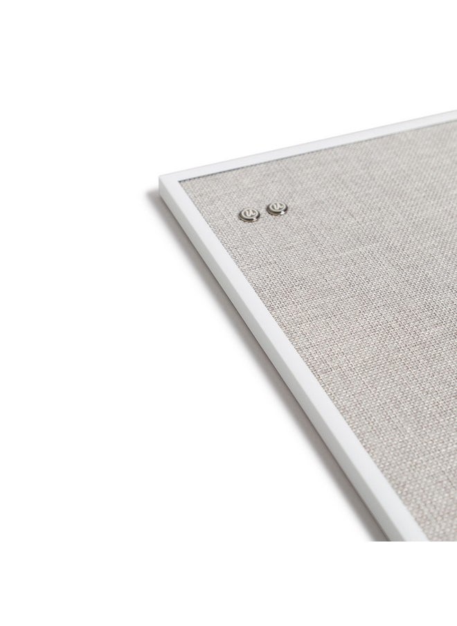 U Brands Farmhouse Linen Bulletin Board 14X14 White Metal Frame Industrial Grade Pinning Surface  - Image 3