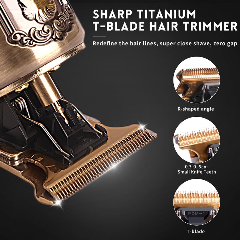 UFREE مكينة حلاقة اللحية الاحترافية Ufree للرجال، ماكينة قص الشعر بشفرة T بلايد بدون فراغ ومجموعة حلاقة الشارب مع شاشة LCD، أدوات دقيقة لقص الشعر والعناية، ماكينة حلاقة كهربائية بمستوى صالون، هدايا للرجال - Image 3