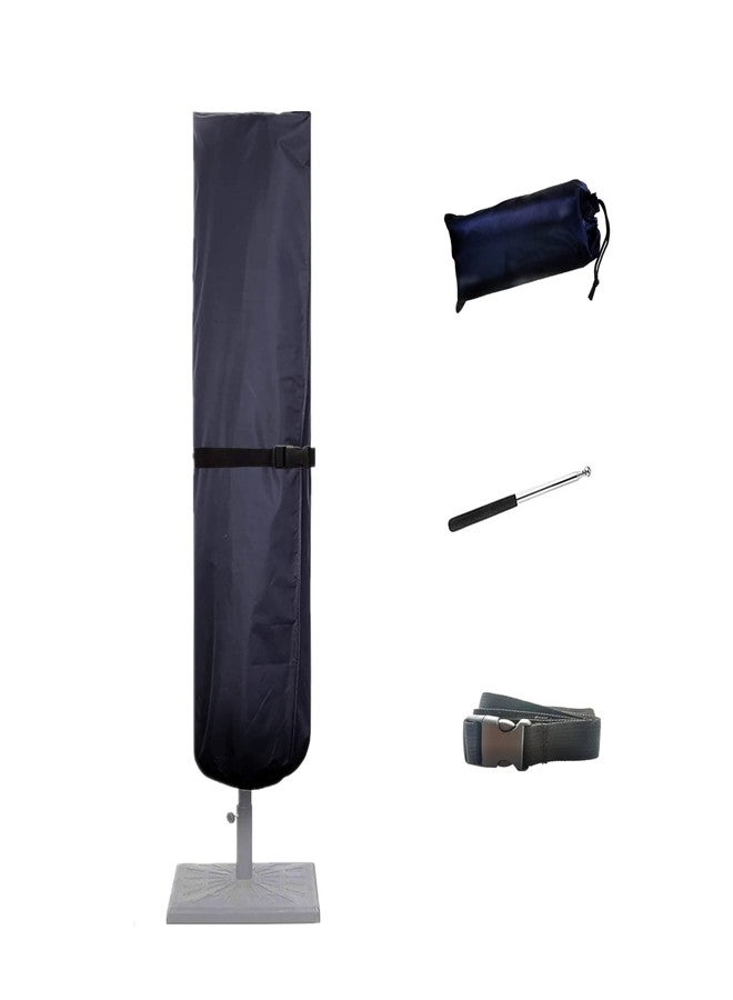 CoverFml Patio Umbrella Cover With Rod, For 10 To 12 Ft Length Umbrellas & 16 Ft Diameter Umbrellas, Protective Waterproof And UV-resistant, For Outdoor Market Parasol, With Zipper, Black-B - Image 1