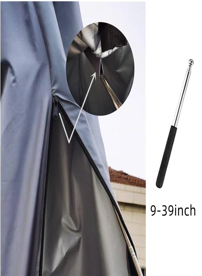 CoverFml Patio Umbrella Cover With Rod, For 10 To 12 Ft Length Umbrellas & 16 Ft Diameter Umbrellas, Protective Waterproof And UV-resistant, For Outdoor Market Parasol, With Zipper, Black-B - Image 3