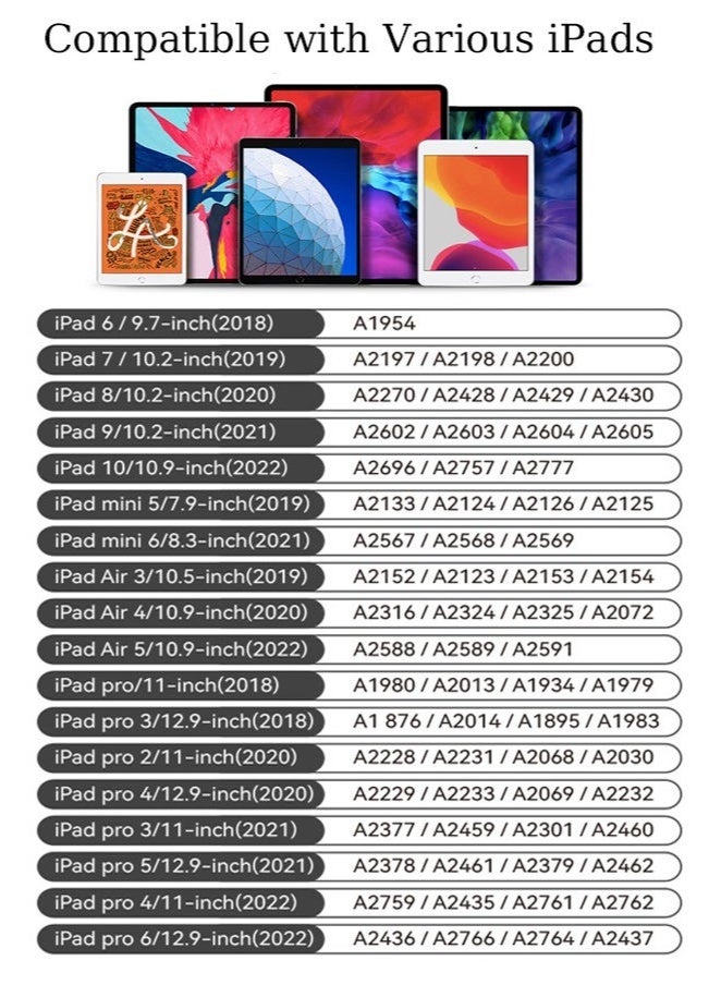 كيلا قلم ستايلس رقمي نشط، قلم بلوتوث للآيباد مزود بتقنية البلوتوث مع شحن سريع ورفض راحة اليد لجهاز آيباد أبل 2018 والإصدارات الأحدث أسود - Image 2