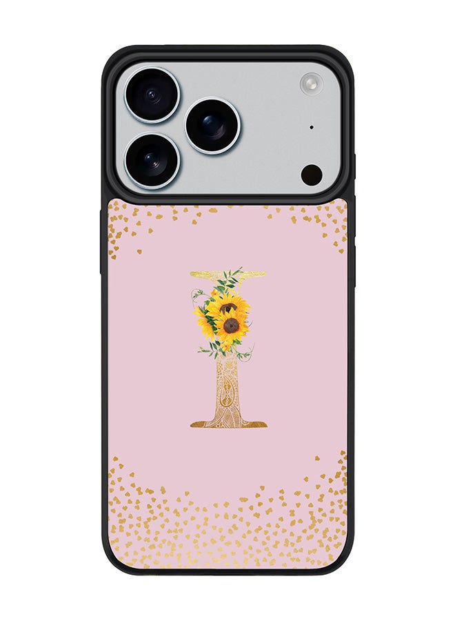 Stylizedd iPhone 17 Pro Case, [Compatible with MagSafe] Slim Magnetic cover Phone Case iPhone 17 Pro -Custom Floral Monogram - I  (Pink ) - Image 1