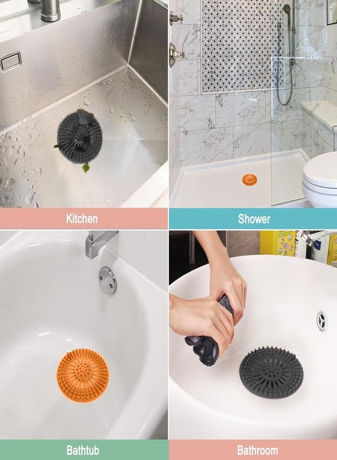 Gotega Bathroom Sink Drain Strainers, Hair Catcher Shower Drain Covers Protector, Flexible TPR Material, Multiple Colors for Bathroom Tub Shower and Sink Garbage Disposal Parts, Bright-Colored, 5 Pack - Image 2