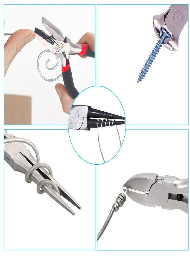 Miular 5 Piece Mini Pliers Set Professional Hand Tools Includes Needle Nose Pliers Lineman Pliers Round Nose Pliers Diagonal Cutting Pliers End-Cut Pliers - Image 4
