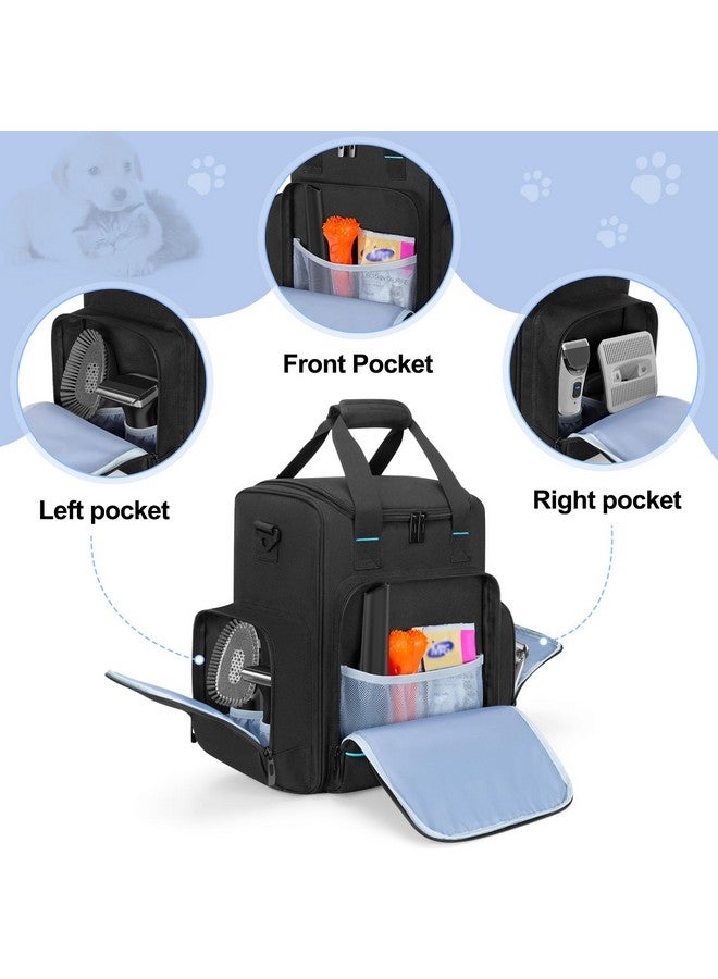 CURMIO CURMIO Carrying Case Compatible with FM-02 Professional PLUS Grooming Vacuum Kit, Pet Grooming Kit Supplies Organizer Bag for Dog Cat Clippers, Brush, Scissors or Other Pet Supplies, BAG ONLY - Image 3