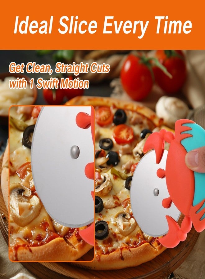 يافيجي غطاء قرص تقطيع البيتزا من YAFIYGI، عبوة واحدة، قرص تقطيع بيتزا أحمر بشفرات كبيرة، مانع للانزلاق، مقاوم للصدأ، سهل الاستخدام، غطاء حماية لشفرة تقطيع البيتزا، قطاعة متينة، مناسب للاستخدام باليد اليمنى واليسرى - Image 3
