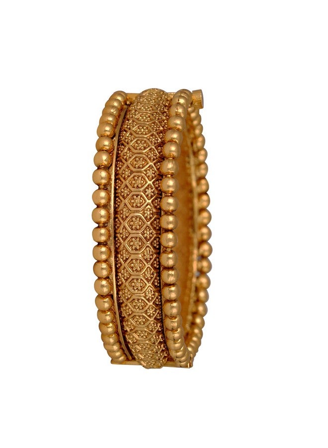 JFL - Jewellery for Less Ethnic 1 Gram Gold Plated Floral Design Openable Kada for women & Girls,Valentine - Image 1