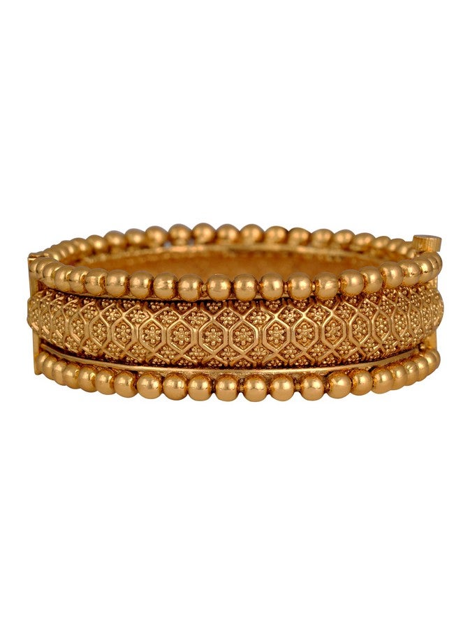 JFL - Jewellery for Less Ethnic 1 Gram Gold Plated Floral Design Openable Kada for women & Girls,Valentine - Image 5