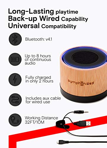 Symphonized NXT Premium Genuine One Piece Solid Hand Carved Bamboo Wood Bluetooth Portable Speaker. Compatible with All Bluetooth iOS Devices, All Android Devices and Mp3 Players - Image 3