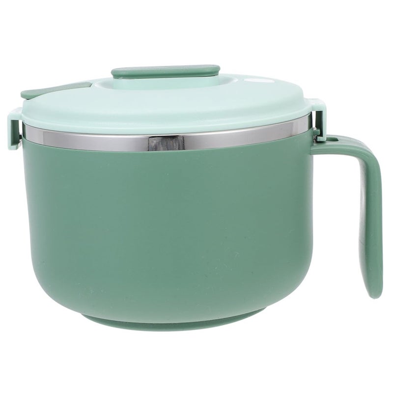 304 Stainless Steel Ramen Bowl With Lid And Handle 1 2L Bento Lunch Container Compact For School Home - Image 2