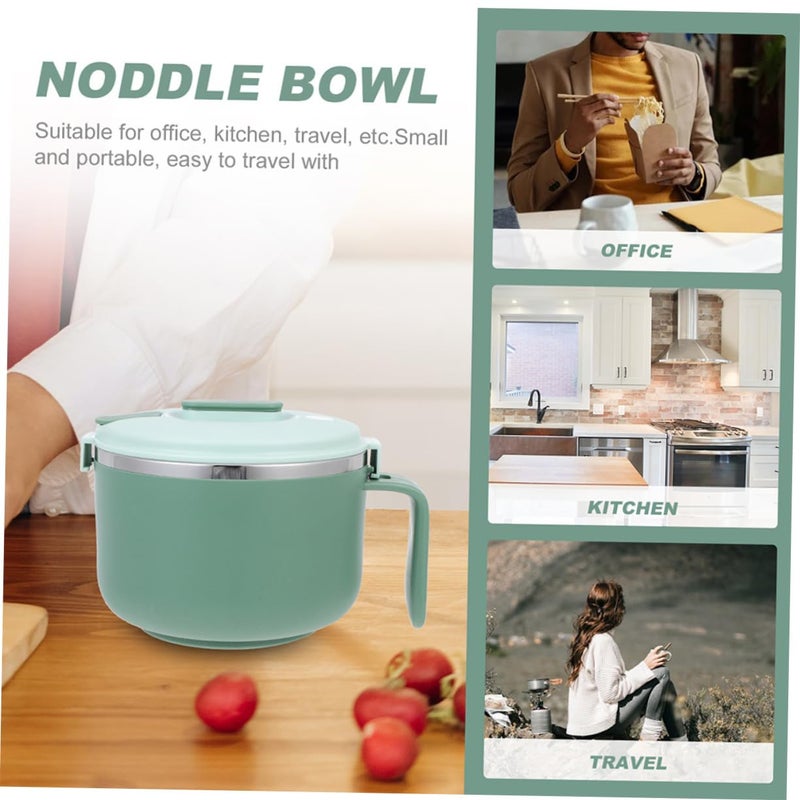 304 Stainless Steel Ramen Bowl With Lid And Handle 1 2L Bento Lunch Container Compact For School Home - Image 5