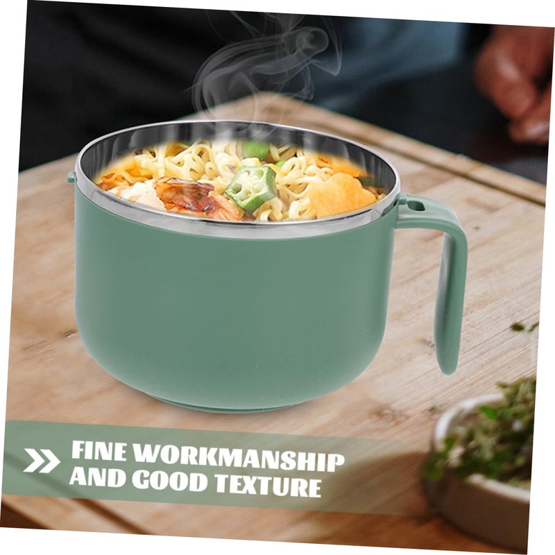 304 Stainless Steel Ramen Bowl With Lid And Handle 1 2L Bento Lunch Container Compact For School Home - Image 3