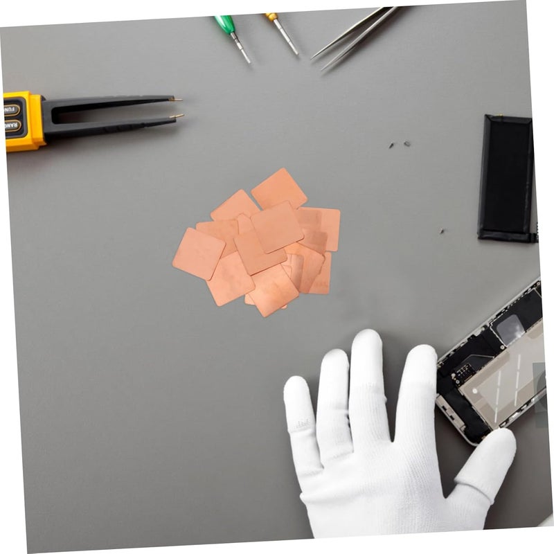 SMASOLO 20 قطعة وسائد حرارية نحاسية 0.5 مم ألواح تبديد حرارة فائقة الرقة للهواتف وأجهزة الكمبيوتر - Image 5