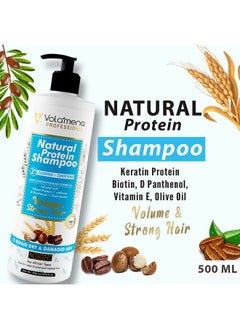 VOLAMENA WITH DEVICE Volamena Natural Protein 2 in 1 Hair Shampoo For Hair Fall Control For Women & Men 500 ml  - Image 3