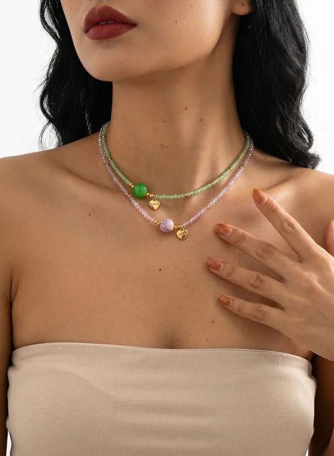 Take Two Set of 2 - Glass Beaded Necklace