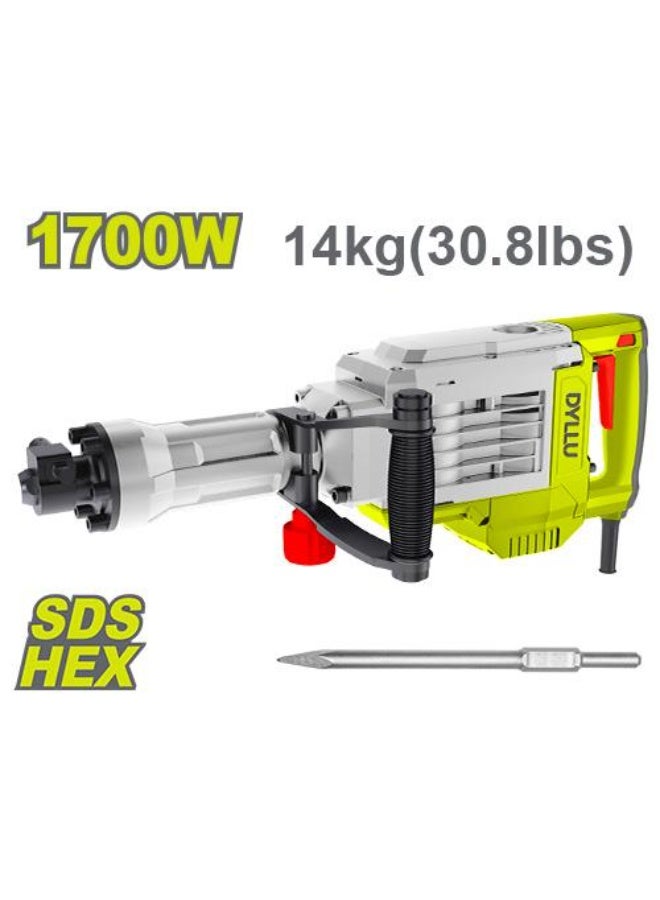 DYLLU 1700W Electric Demolition Hammer 50J Impact HEX Concrete Breaker for Construction - Image 1