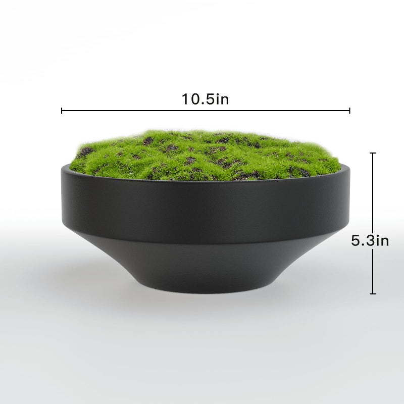 NAHARO New Moss Bowl, Handmade Ceramic. 11" Artificial Moss Bowl Centerpiece for Home Decoration, Living Room, Office - Image 3