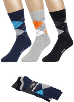 Ozzy Socks 3 Pairs Seamless Men's Combed Cotton 4 Season Socks Durable Heel Toe  - Image 1