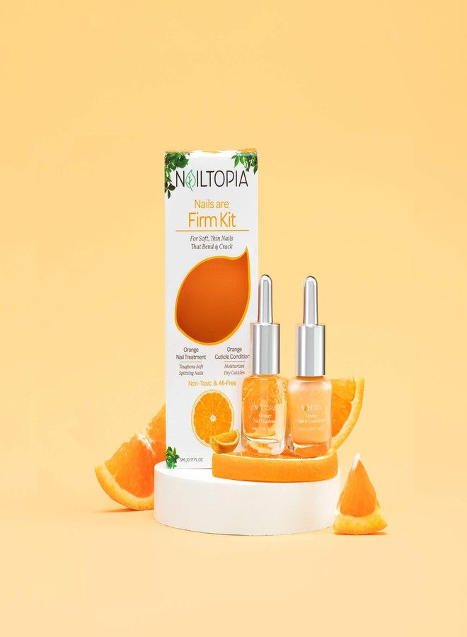 Nailtopia - Nails are Firm Kit, For Soft/Splitting Nails & Dry Cuticles - Plant-Based, Non Toxic, Bio-Sourced - Conditioning and Strengthening Superfood Treatment - Orange Extract (Clear) - 2 Pc - Image 3