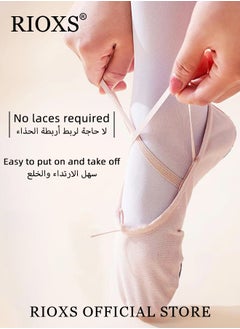 RIOXS Girls Ballet Practice Shoes Yoga Shoes for Dancing Flats Yoga Flats for Dance  - Image 2