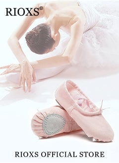 RIOXS Girls Ballet Practice Shoes Yoga Shoes for Dancing Flats Yoga Flats for Dance  - Image 5