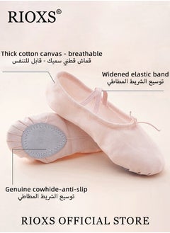 RIOXS Girls Ballet Practice Shoes Yoga Shoes for Dancing Flats Yoga Flats for Dance  - Image 3