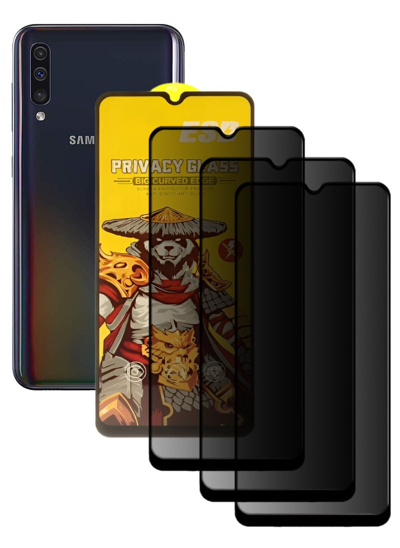 ESD 3 Pieces Tempered Dustproof Privacy Glass Screen Protector Compatible For Samsung Galaxy A50 - Image 1