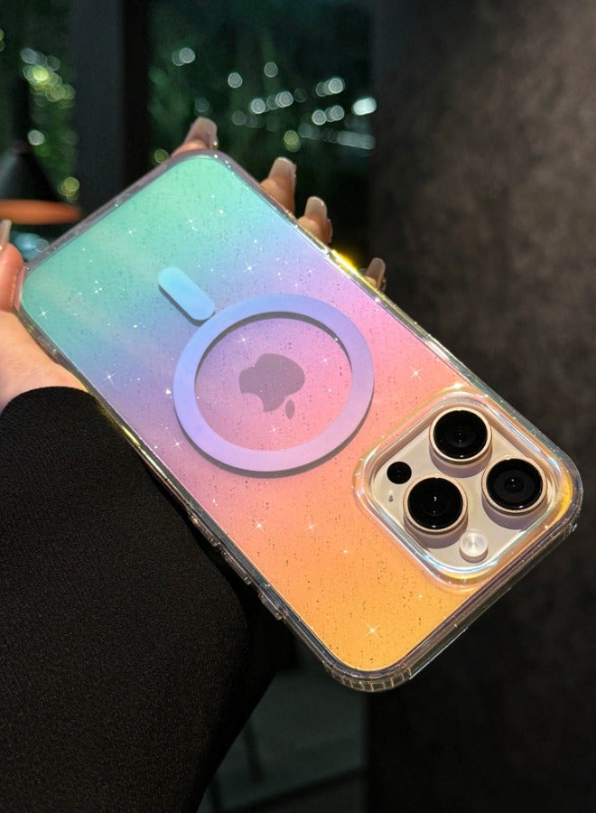 غطاء iPhone 16 Pro، [متوافق مع Magsafe] [مضاد للسقوط] [مضاد للانزلاق] [مضاد للخدش] جراب صلب مطلي بألوان متدرجة مقاوم للصدمات لهاتف iPhone 16 Pro 6.3 بوصة، لون متدرج - Image 2