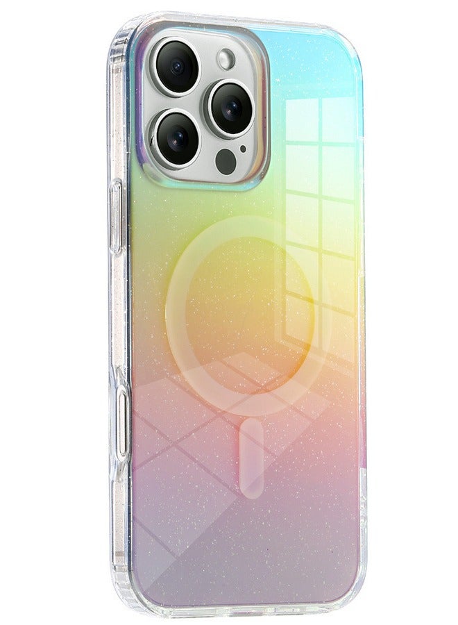 غطاء iPhone 16 Pro، [متوافق مع Magsafe] [مضاد للسقوط] [مضاد للانزلاق] [مضاد للخدش] جراب صلب مطلي بألوان متدرجة مقاوم للصدمات لهاتف iPhone 16 Pro 6.3 بوصة، لون متدرج - Image 3