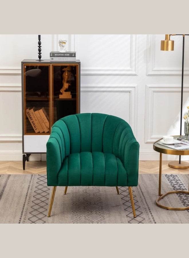 ALWASIT HOME Demetrius Single Seater Sofa Luxurious Design With Premium Fabric Best For Living Room For Hotel Velvet Fabric - Green  - Image 2